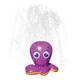 Inflatable Purple Octopus Water Sprinkler, 17in x 13in