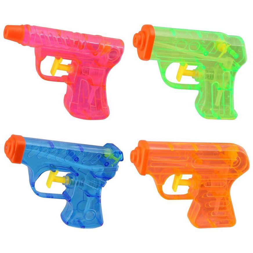 Water Pistols, 4in x 3in, 4ct
