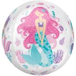 Shimmering Mermaid Plastic Balloon, 15in x 16in - See Thru Orbz