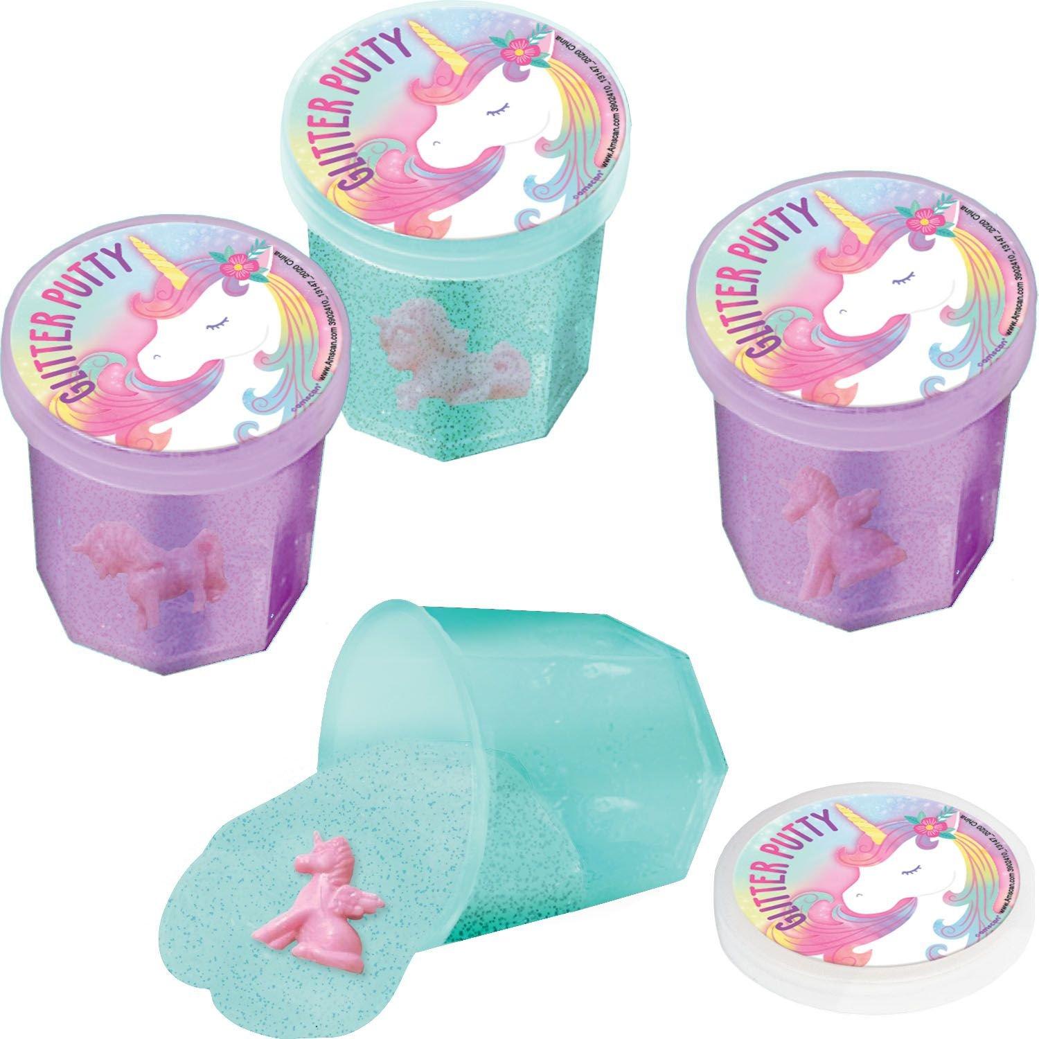 Mini Glitter Slime Containers - Bulk Party Favors - Putty