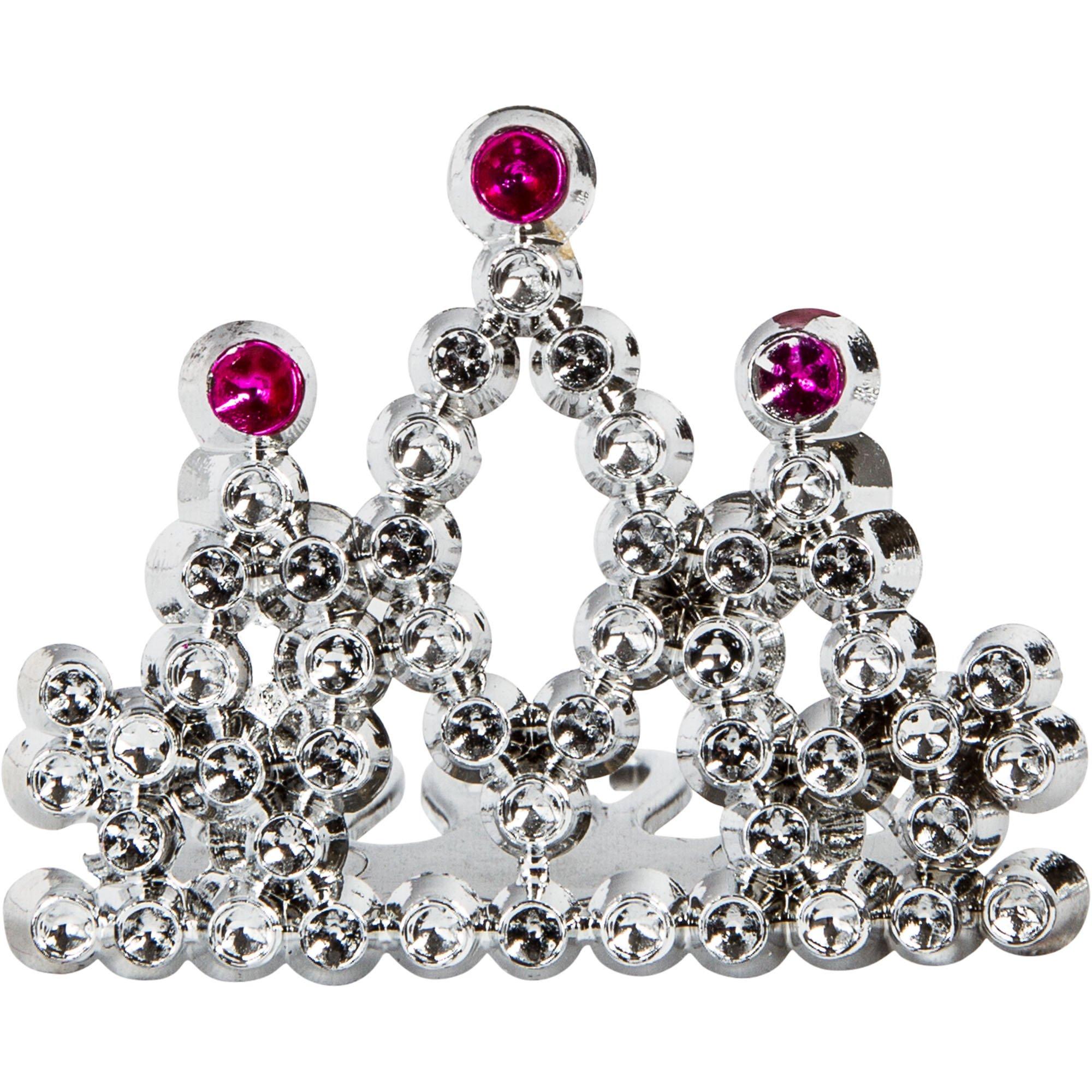 Mini Pink & Silver Tiara Combs 16ct