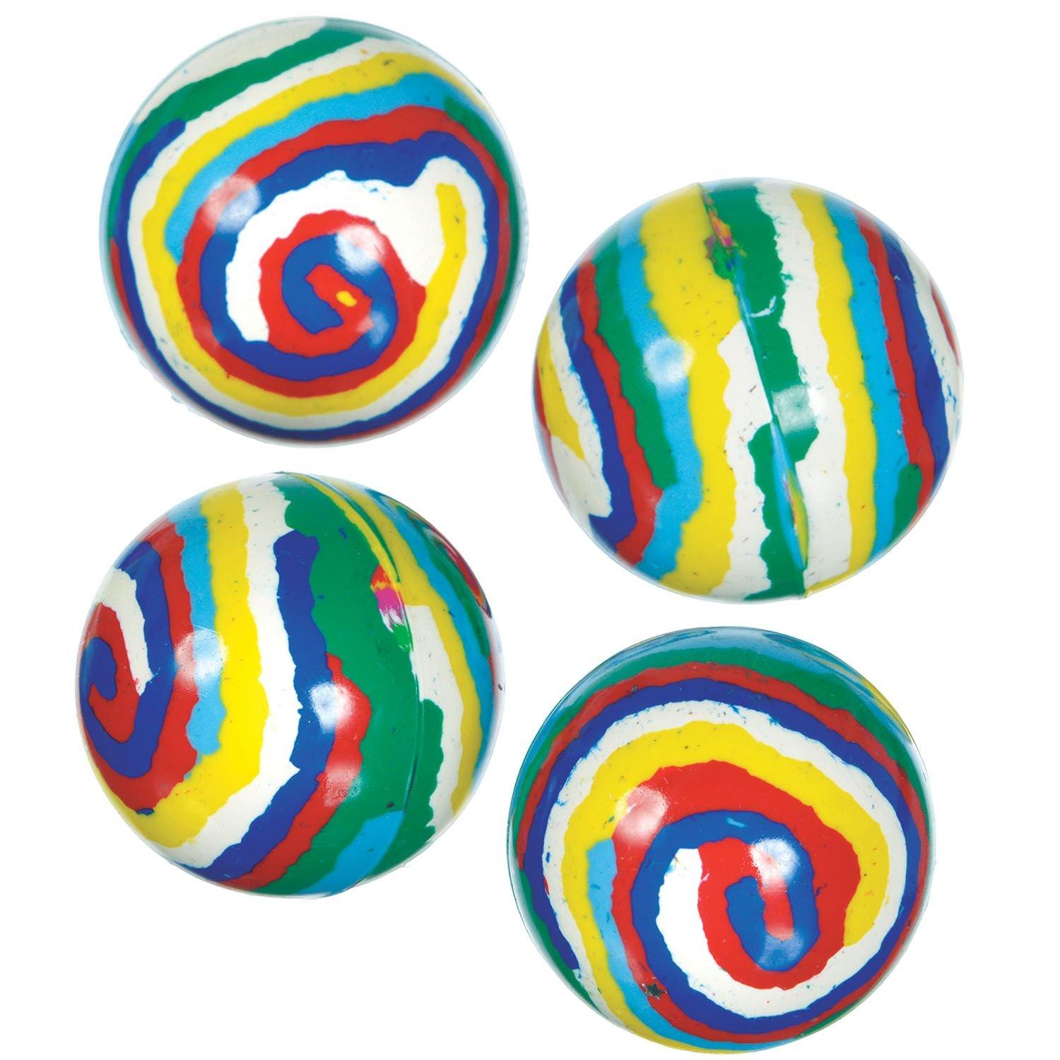 Rainbow Stripe Bounce Balls 8ct Party City