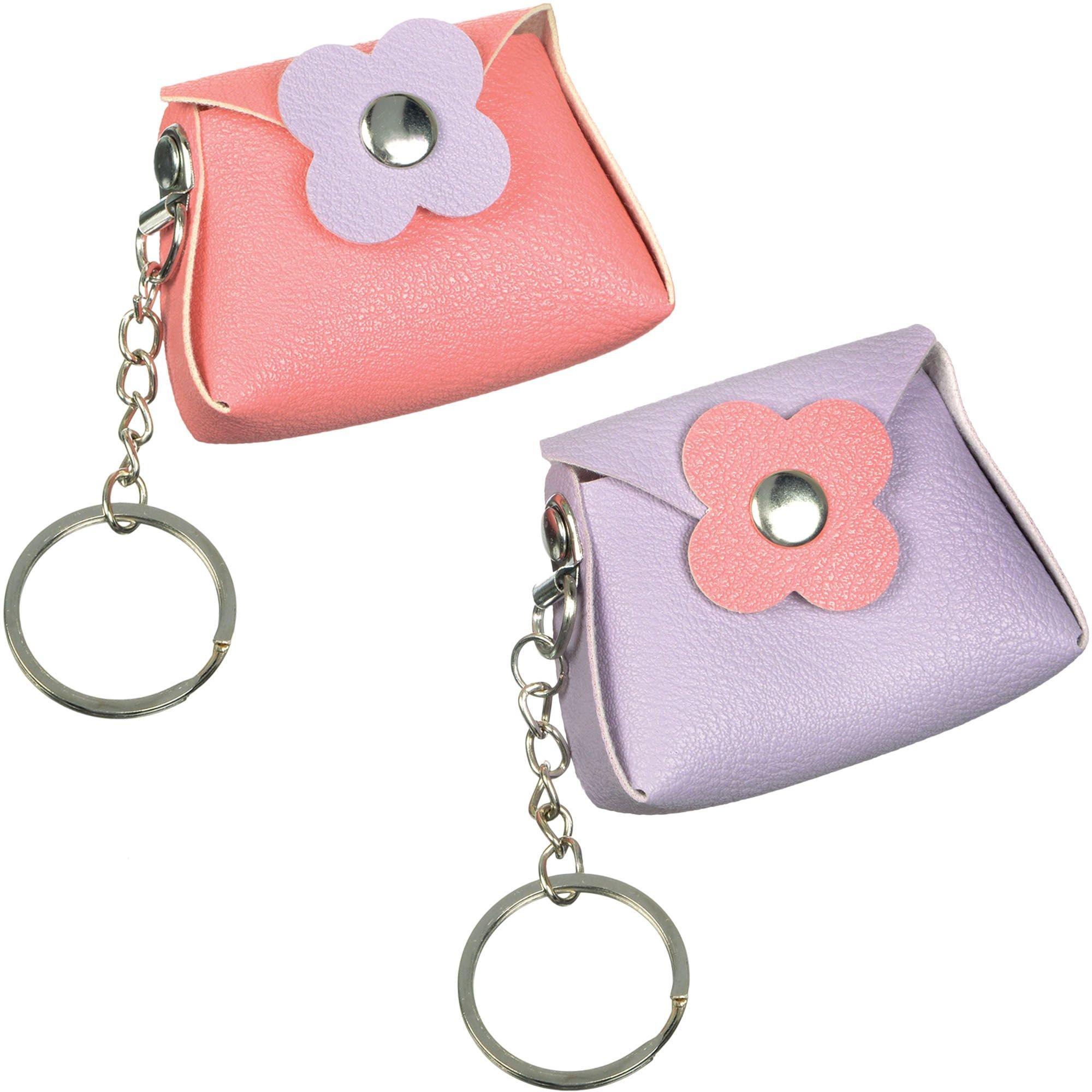 Zipper Coin Purse Fabric Change Purse Key Ring Card Holder 