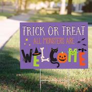 Welcome All Monsters Trick-or-Treat Yard Sign