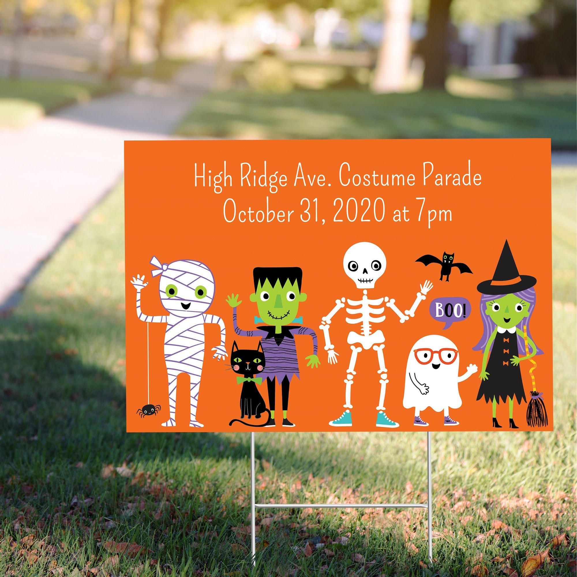 Halloween Parade Yard Sign Yard Sign, 22in x 15in | Party City