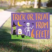 Trick-or-Treat From 6 Feet Yard Sign