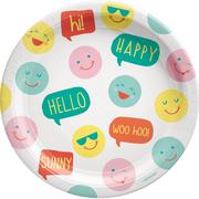 All Smiles Smiley Face Paper Lunch Plates, 9in, 8ct