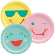 All Smiles Smiley Face Paper Dessert Plates, 7in, 8ct