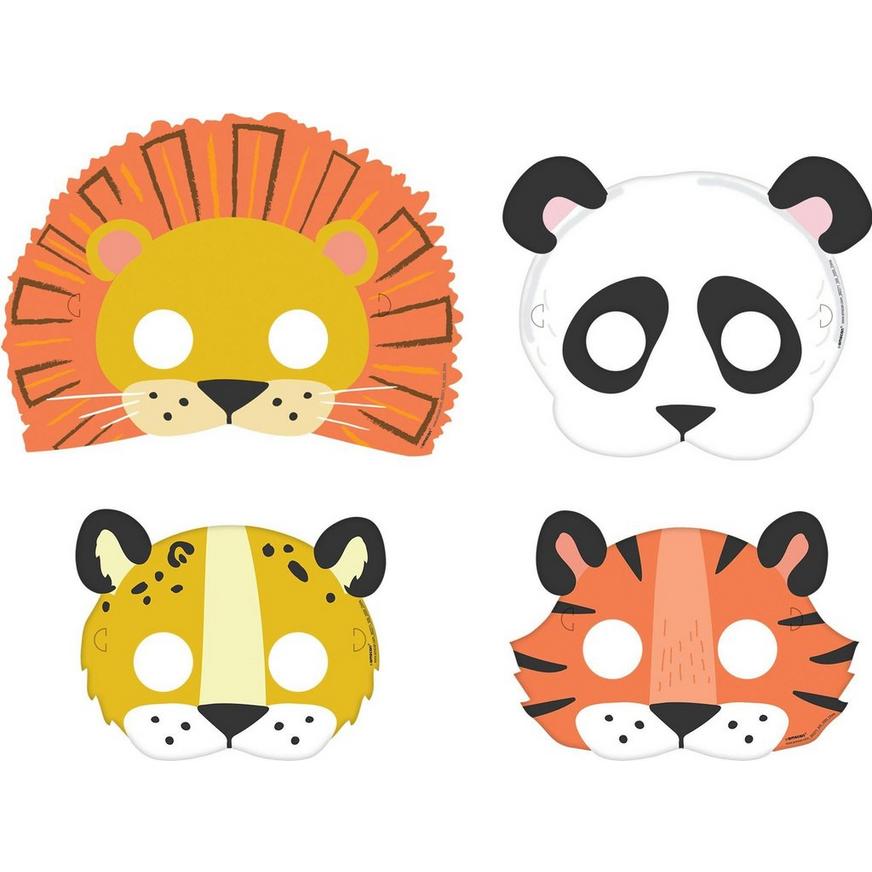 Get Wild Jungle Cardstock Face Masks, 8ct | Party City