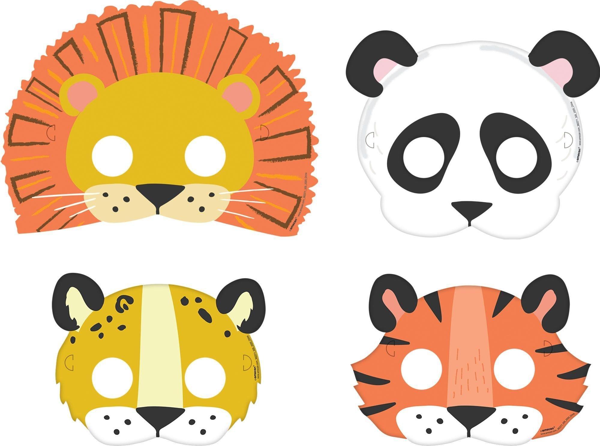 Get Wild Jungle Cardstock Face Masks, 8ct