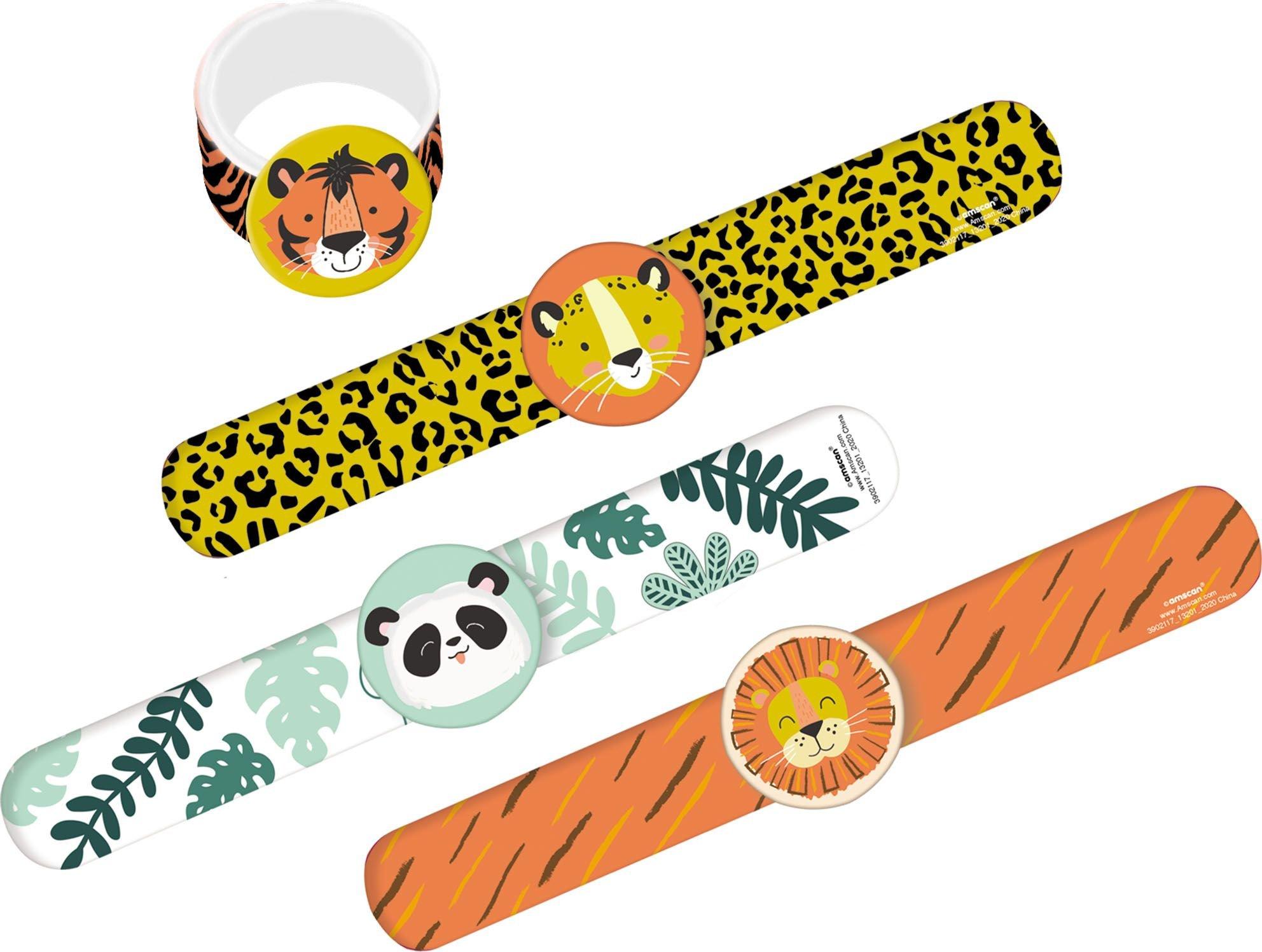 Get Wild Jungle Plastic Slap Bracelets, 8.9in, 4ct