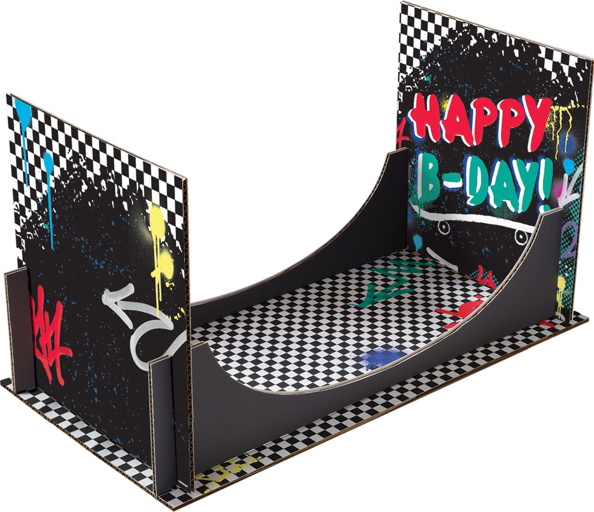 Skater Party Birthday Half-Pipe Cardstock Centerpiece, 19in x 9.5in
