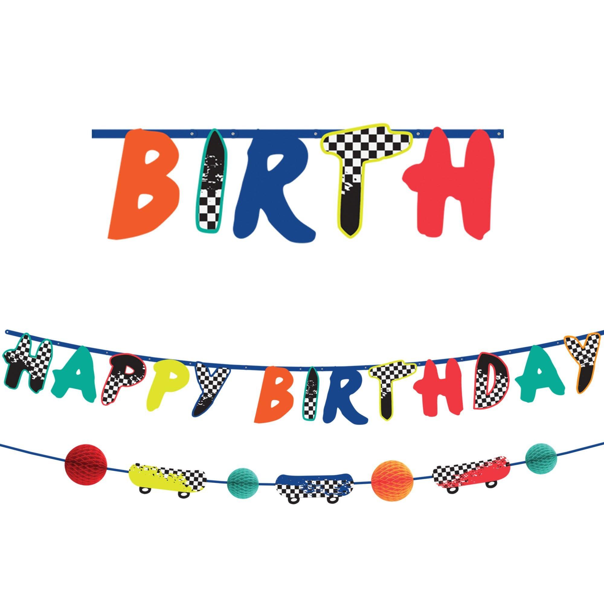 Skater Party Birthday Cardstock Banners, 2ct