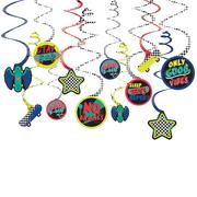Skater Party Birthday Cardstock Swirl Decorations, 12ct
