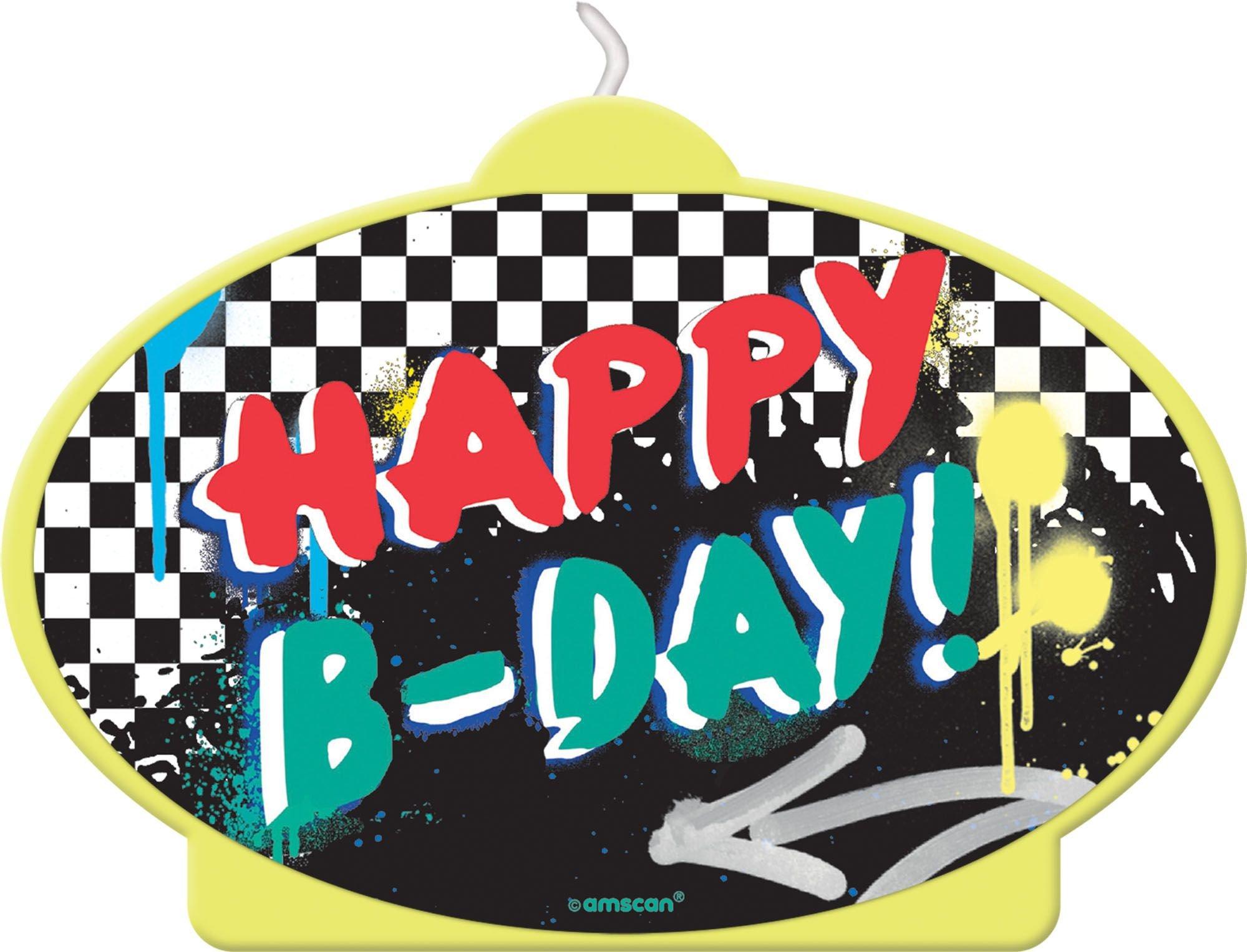 Skater Party Wax Birthday Candle