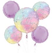 Luminous Birthday Foil Balloon Bouquet, 5pc