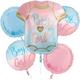 Boy or Girl Gender Reveal Foil Balloon Bouquet, 5pc