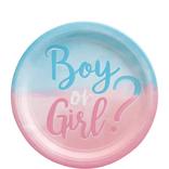 Boy or Girl? Gender Reveal Paper Dessert Plates, 7in, 8ct - The Big Reveal