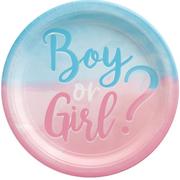 Boy or Girl? Gender Reveal Paper Dinner Plates, 10.5in, 8ct - The Big Reveal