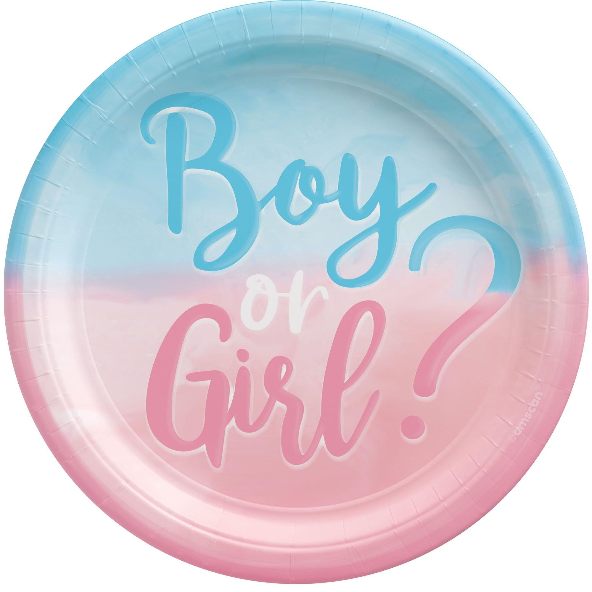 Boy or Girl? Gender Reveal Paper Dinner Plates, 10.5in, 8ct - The Big Reveal
