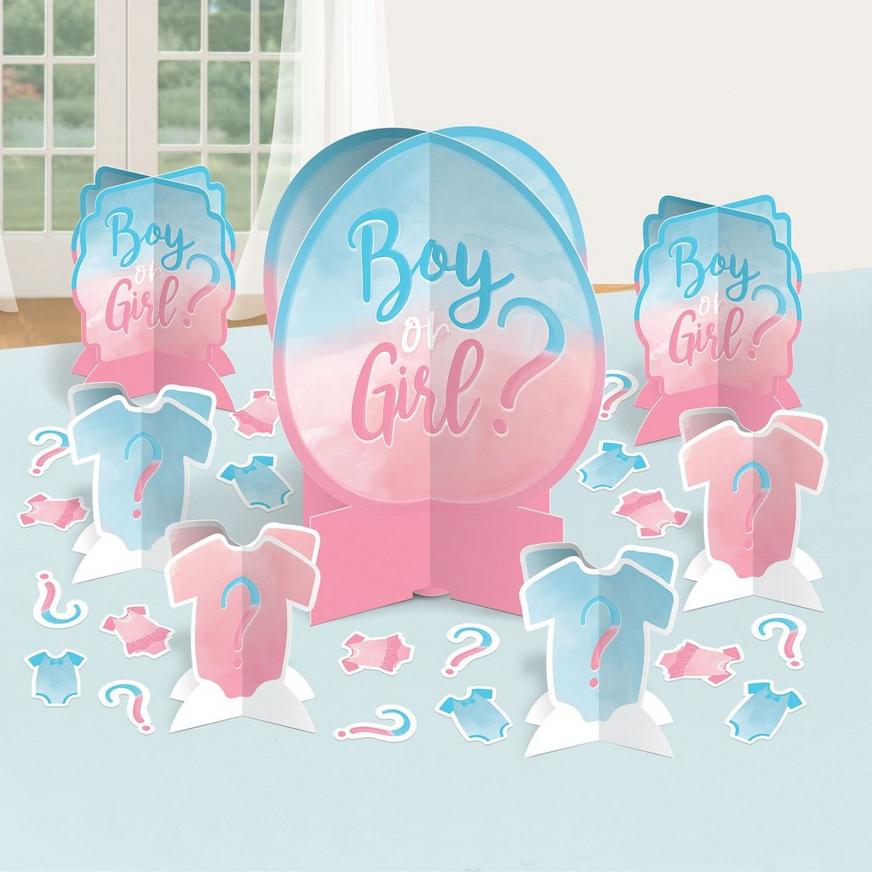 Boy or Girl? Cardstock Table Decorating Kit, 27pc - The Big Reveal