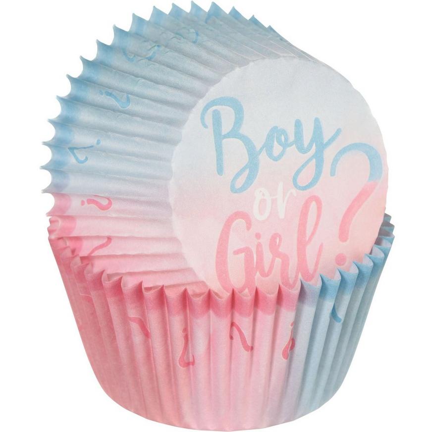 Boy or Girl Gender Reveal Paper Baking Cups, 75ct - The Big Reveal