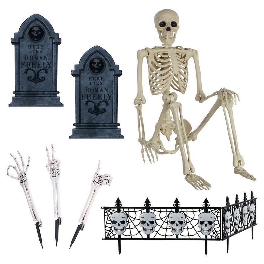 Graveyard Skeleton Halloween Yard Decorating Kit