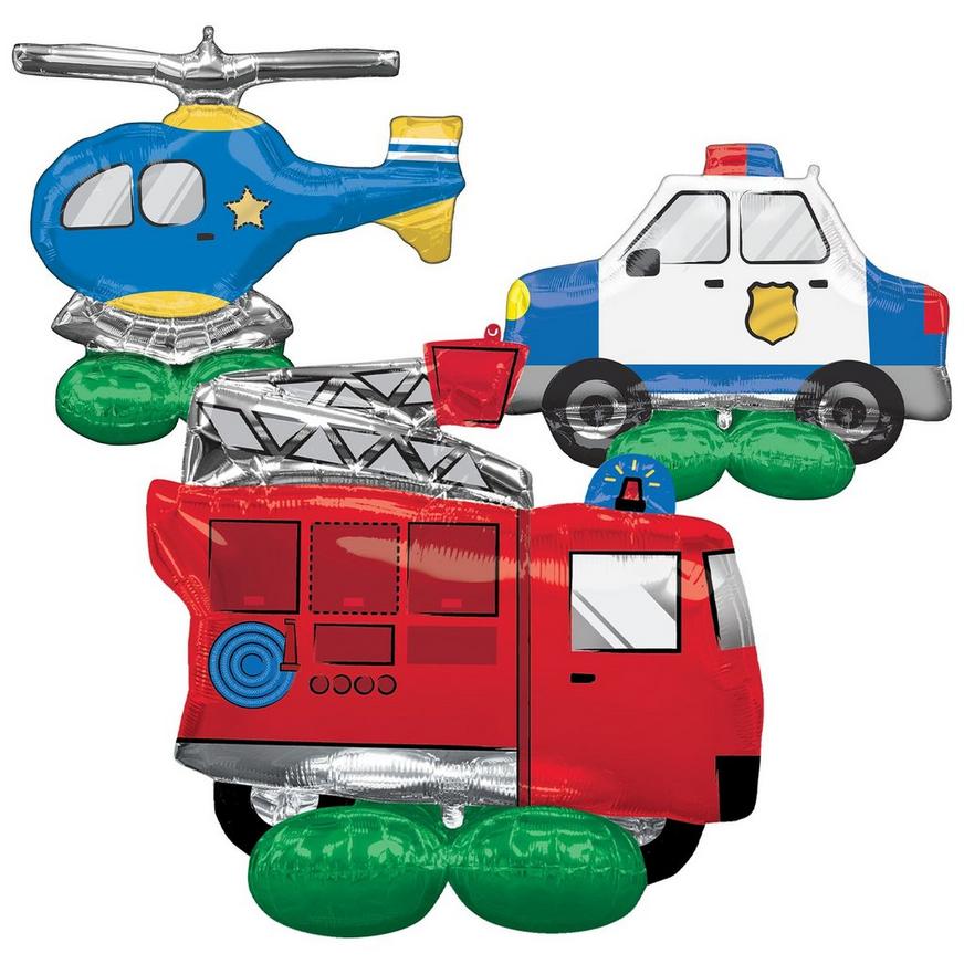 AirLoonz First Responders Foil Balloon Set, 3pc