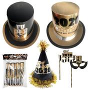 Black & Gold FU 2020 New Year's Party Kit for 16 Guests
