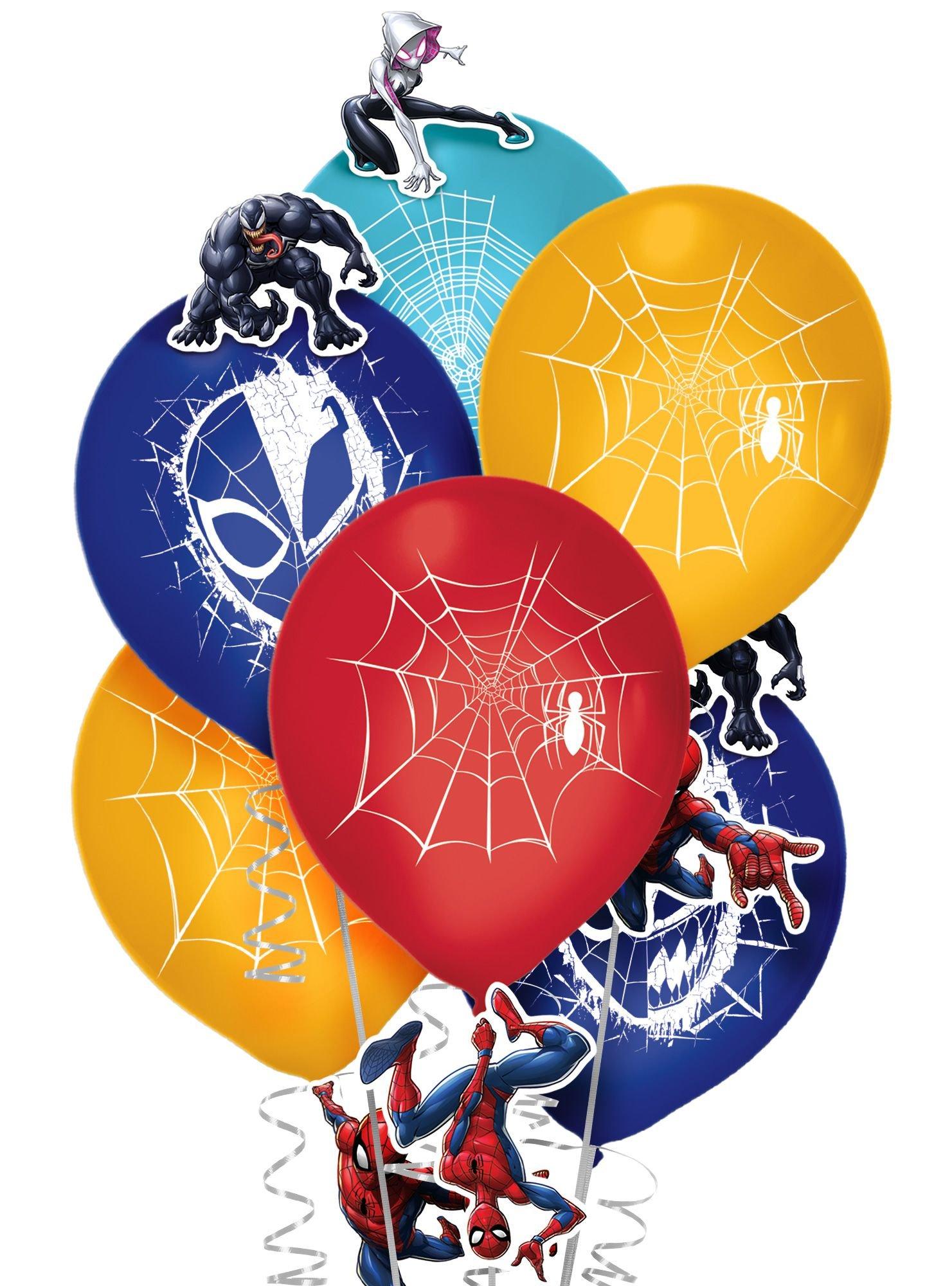  Spectacular Spider-Man Webbed Wonder - Kit de decoración de  globos de látex – 12 pulgadas (paquete de 6), Globos de látex con temática  de Marvel con emocionantes complementos de papel