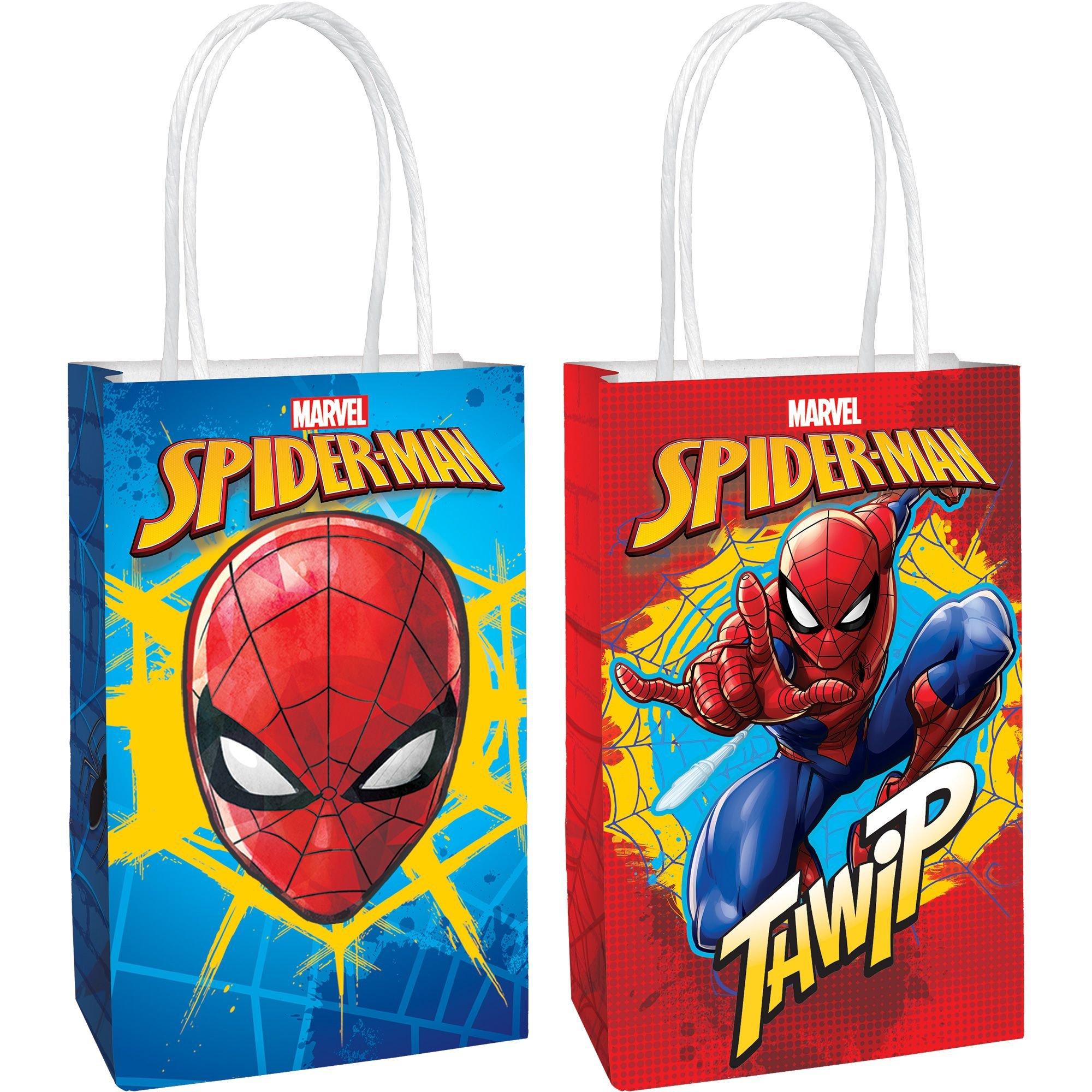 Spider-Man Webbed Wonder Kraft Favor Bags, 5.25in x 8.3in, 8ct