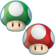 Power Up Mushroom-Shaped Paper Plates, 7.25in, 8ct - Super Mario