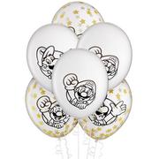 6ct, 12in, Mario & Luigi Latex Confetti Balloons - Super Mario