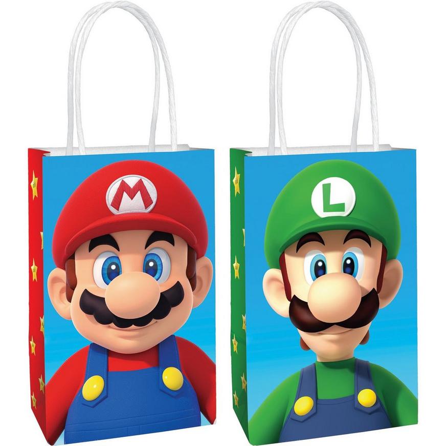 Mario & Luigi Kraft Favor Bags, 5.25in x 8.3in, 8ct - Super Mario
