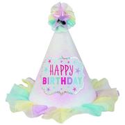 Glitter Pastel Party It's My Birthday Cardstock & Plastic Party Hat, 5in x 7in