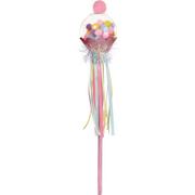 Glitter Pastel Party Pom-Pom Fabric & Tinsel Wand, 3.4in x 15in