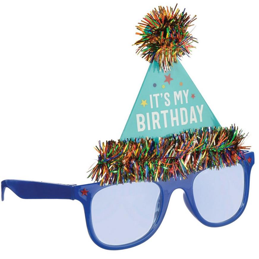 Tinsel It's My Birthday Party Hat Plastic Sunglasses, 5.9in x 6in