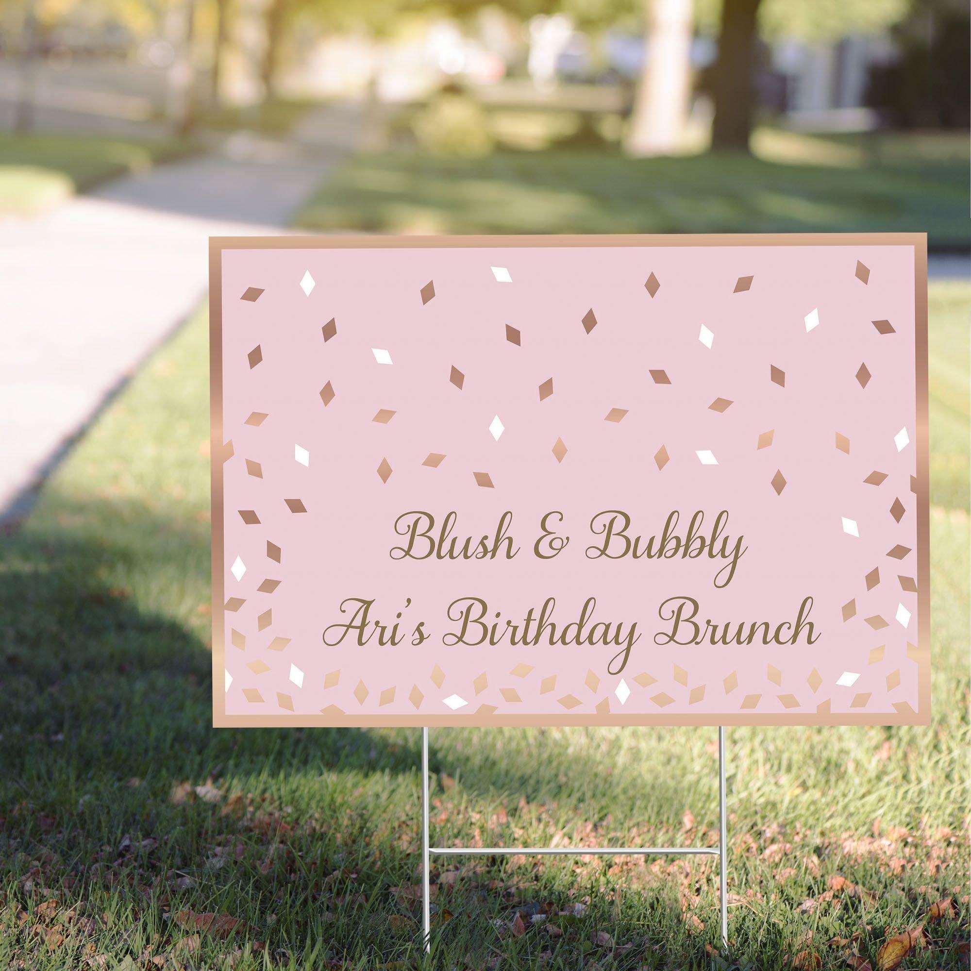 Custom Blush Birthday Yard Sign