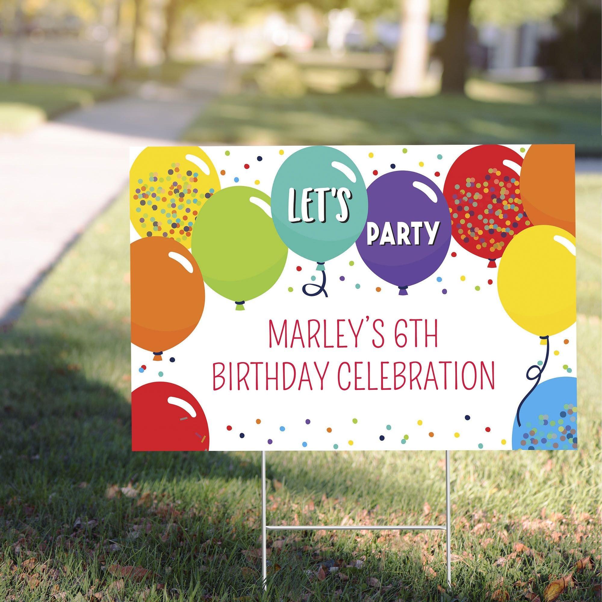 PartyCity Custom Balloon Birthday Celebration Yard Sign Hamilton Place