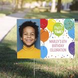 Custom Balloon Birthday Celebration Photo Yard Sign