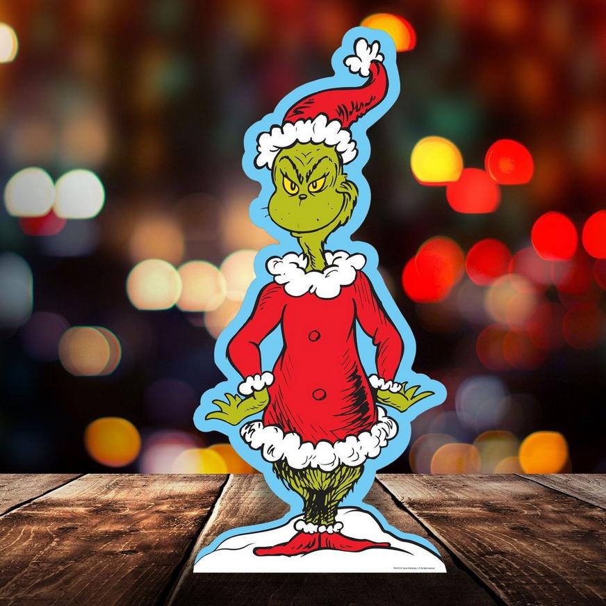 Traditional Grinch Centerpiece Cardboard Cutout, 18in