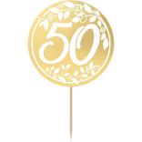 Gold 50th Anniversary Party Picks, 3.75in, 24ct