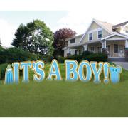 It's A Boy Plastic Yard Sign Phrase Set, 27in Letters