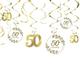 Gold 50th Anniversary Swirl Decorations, 12ct