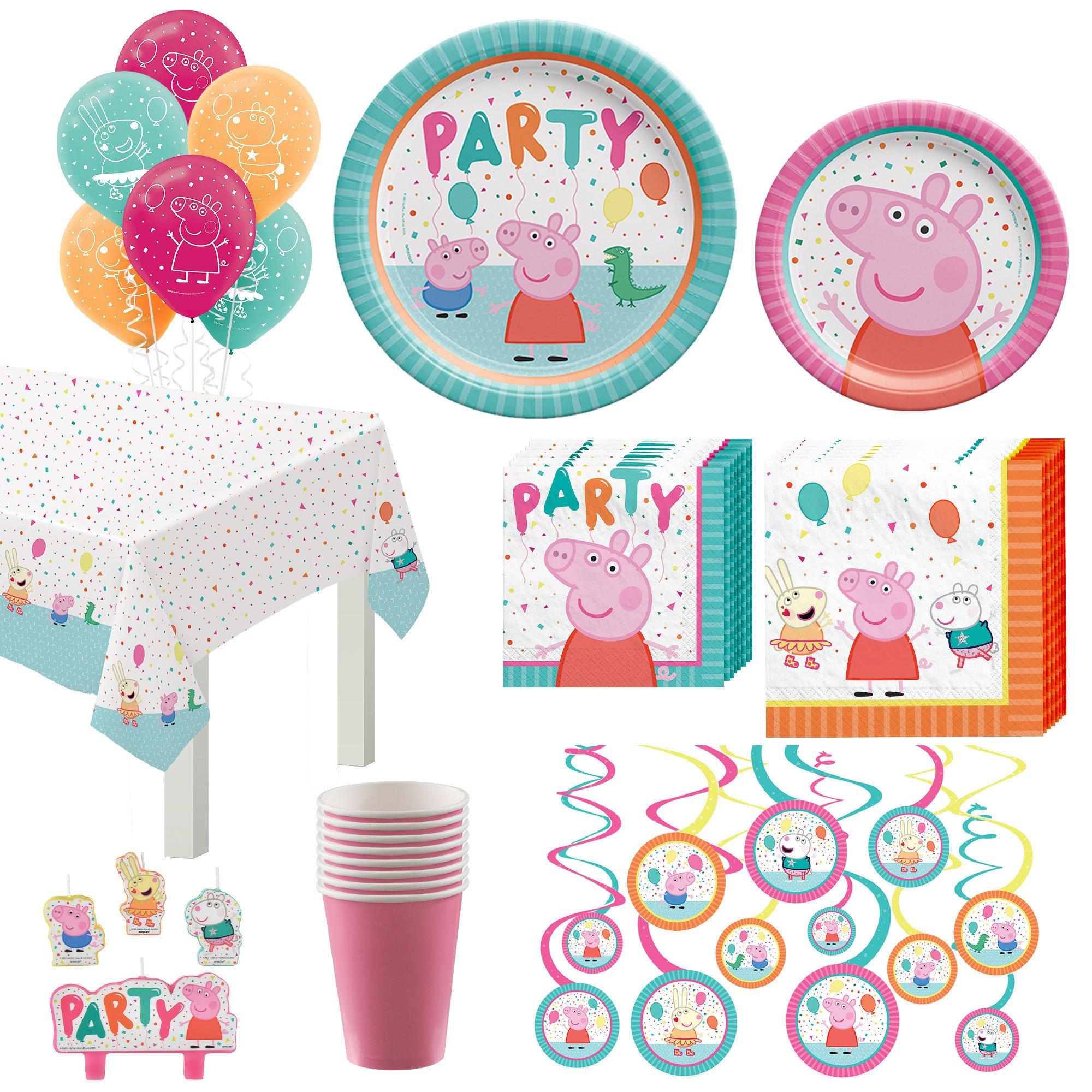 PEPPA PIG Girls Birthday Party Decorations Tableware Supplies Pink Children  Kids