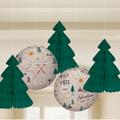Wilderness Honeycomb Decorations (10in) & Paper Lanterns (9.5in), 5ct