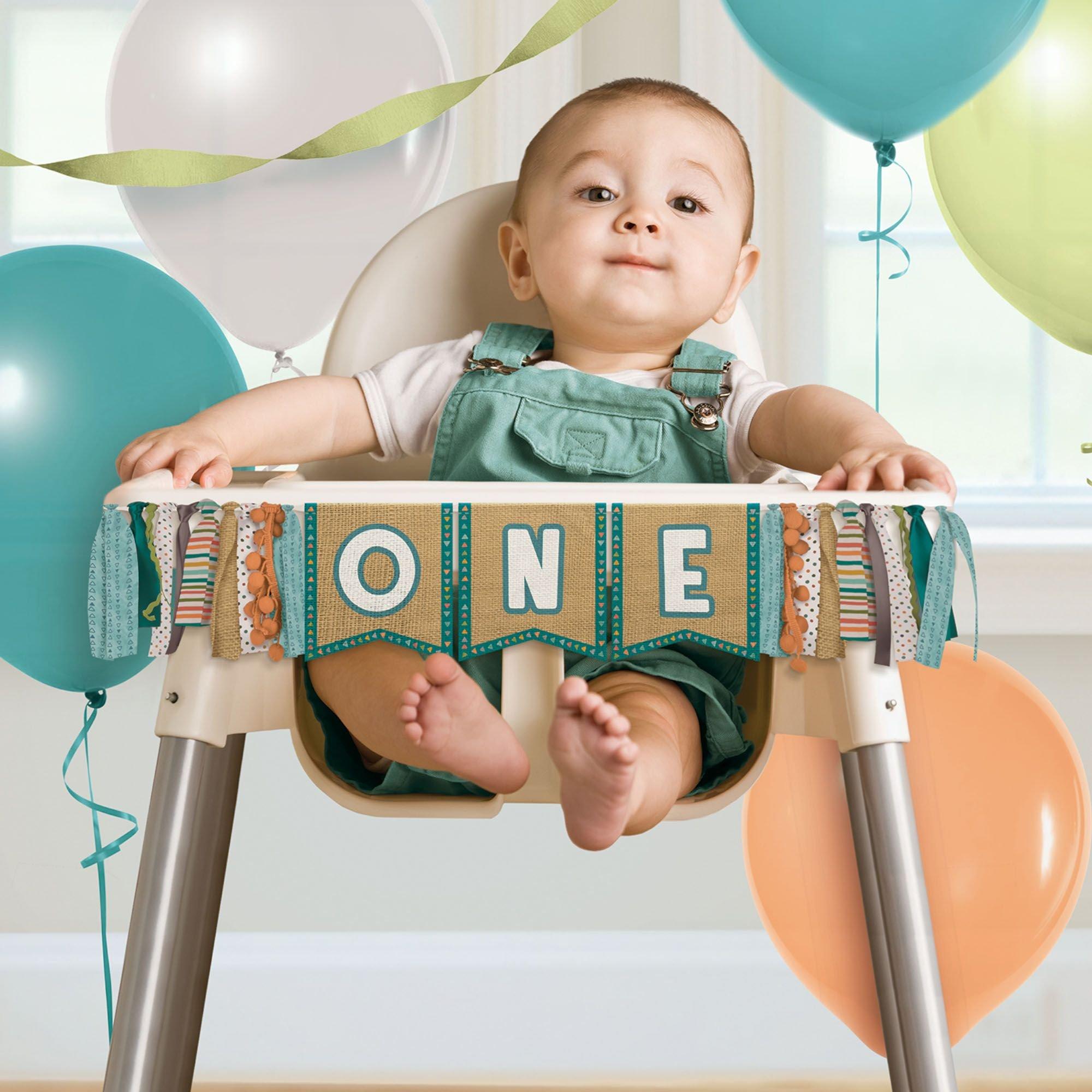 High Chair 1st Birthday Banner Blue Boy 1st Birthday Decorations