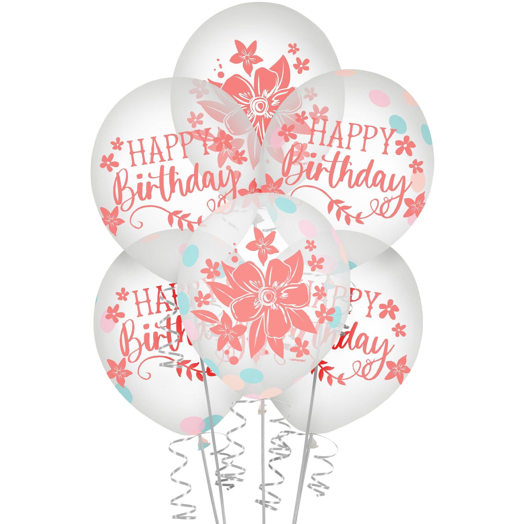 6ct, 12in, Free Spirit Boho Birthday Confetti Latex Balloons