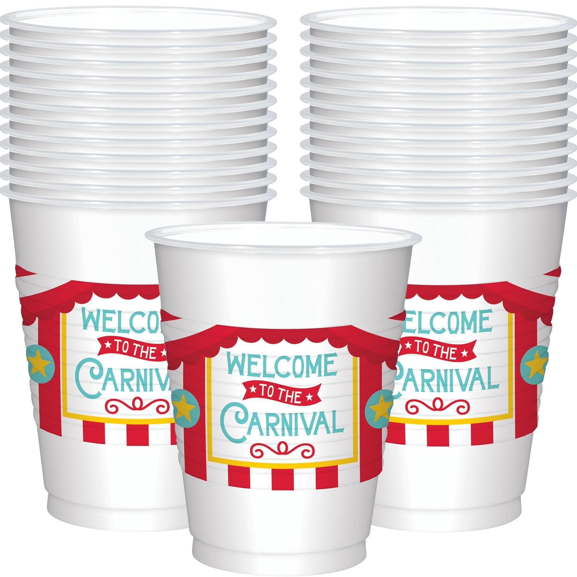 Carnival Plastic Cups, 16oz, 25ct