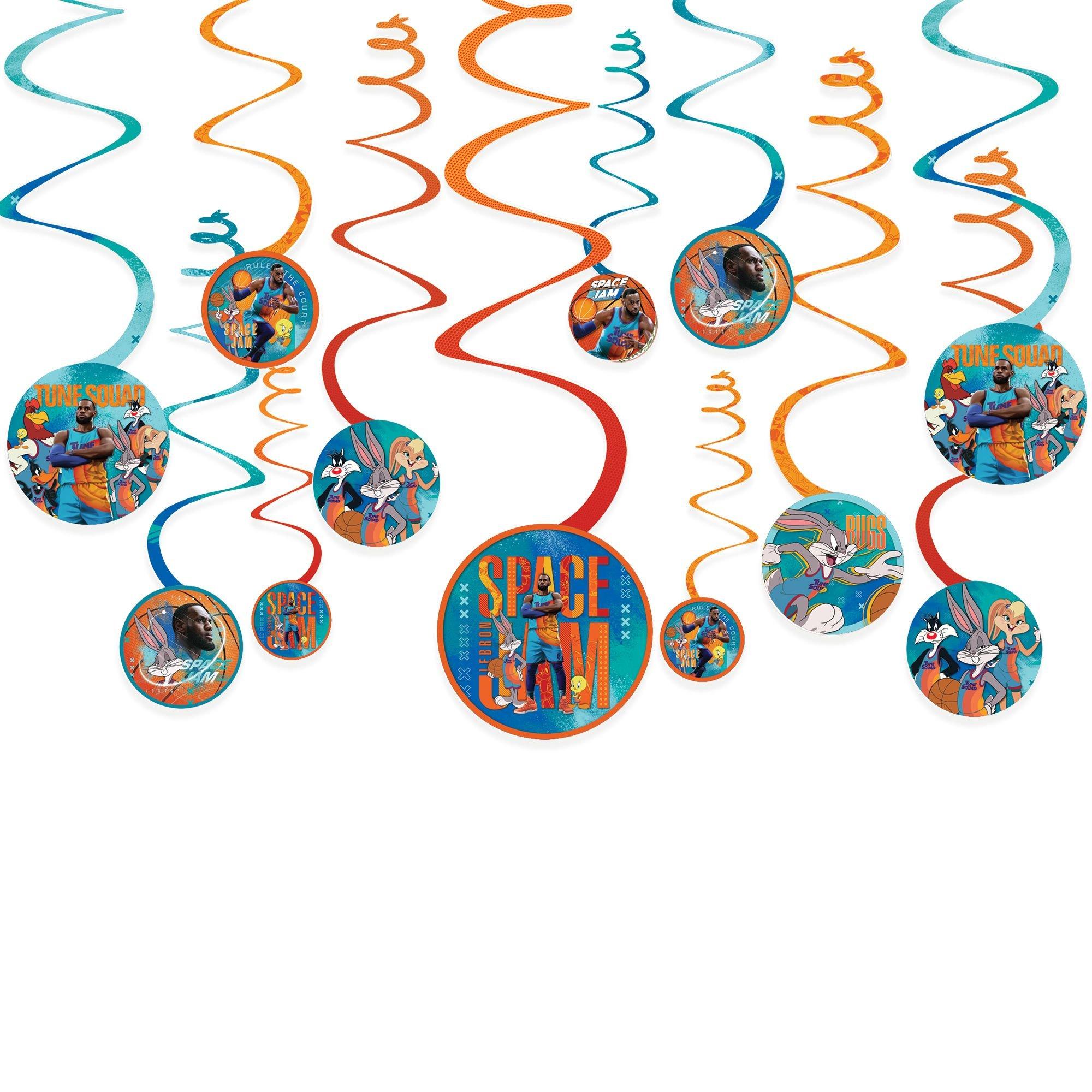 Space Jam 2 Cardstock Swirl Decorations, 12ct